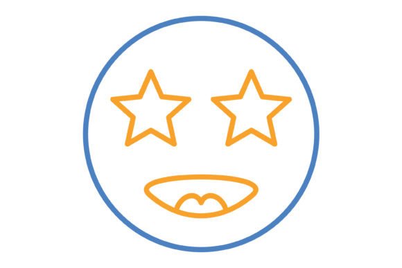 A Designer's Take on the Star Emoji Blue & Orange Line Icon