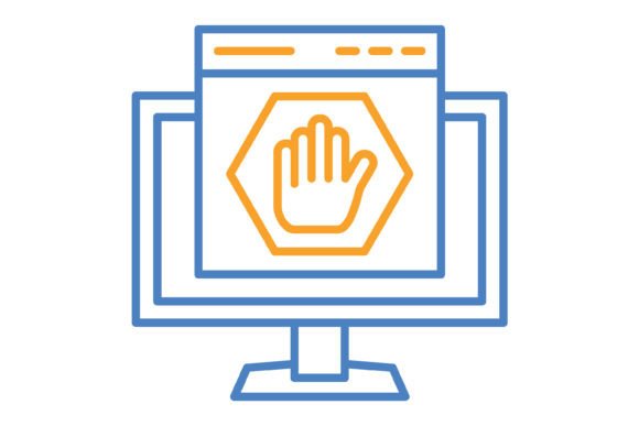 Ad Blocker Blue & Orange Line Icon: A Modern Design Essential