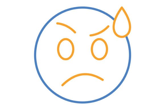 Confusing Emoji Blue & Orange Line Icon: A Designer's Asset