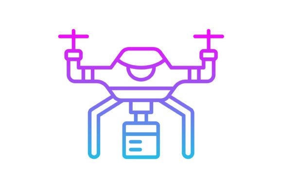 Drone Delivery Line Gradient Icon: Modern Tech in Your Toolkit