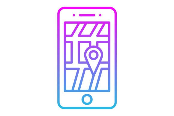 Elevate Your Projects with Mobile Map Line Gradient Icons