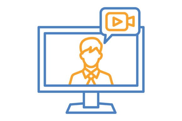 Live Stream Blue & Orange Line Icon: Your Go-To Asset for Modern Design