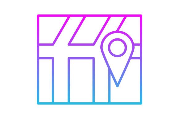 Location Line Gradient Icon: A Modern Design Asset
