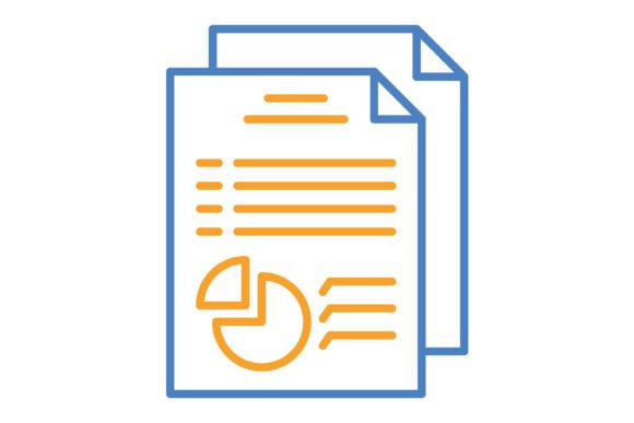 Market Research Blue & Orange Line Icon: A Practical Design Asset