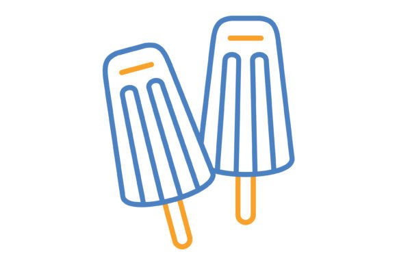 Refresh Your Designs with the Ice Lolly Blue & Orange Line Icon
