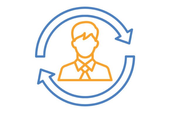 Remarketing Blue & Orange Line Icon: A Versatile Visual Asset