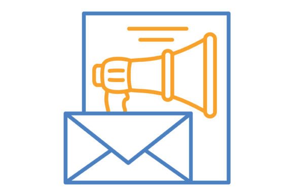 Revitalize Your Campaigns with the Email Marketing Blue & Orange Line Icon