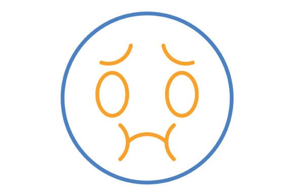 Sick Emoji Blue & Orange Line Icon: A Versatile Design Asset