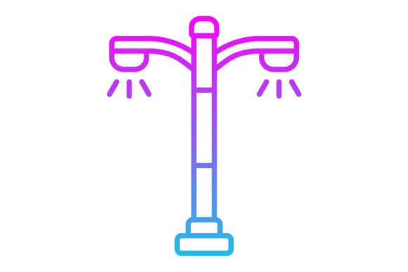 Smart Lighting Line Gradient Icon: A Modern Design Asset