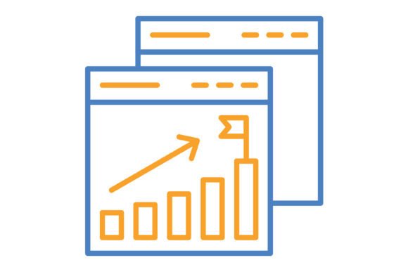 Success Blue & Orange Line Icon: A Design Asset for Every Platform