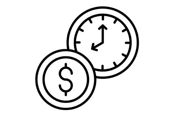 Time is Money Outline Icon: A Practical Asset for Digital Creators
