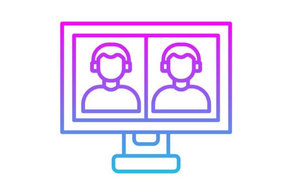 Video Call Line Gradient Icon: Your Modern Design Asset